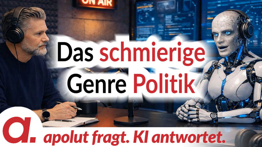 apolut fragt. KI antwortet: Das schmierige Genre Politik thumbnail
